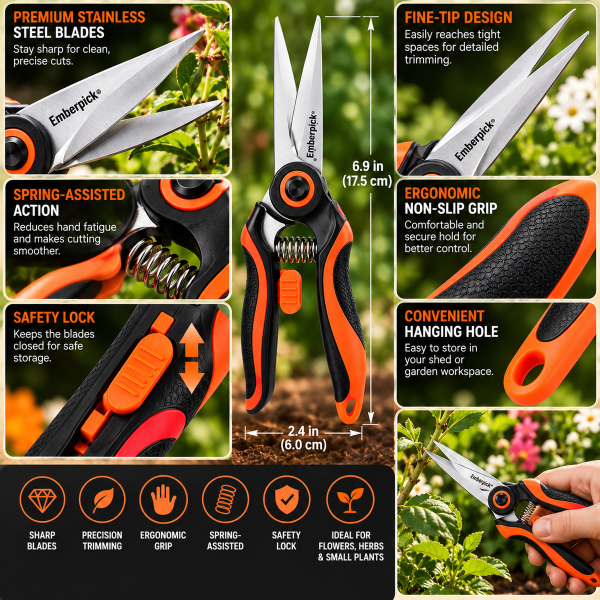 Emberpick® TrimEdge Garden Snips