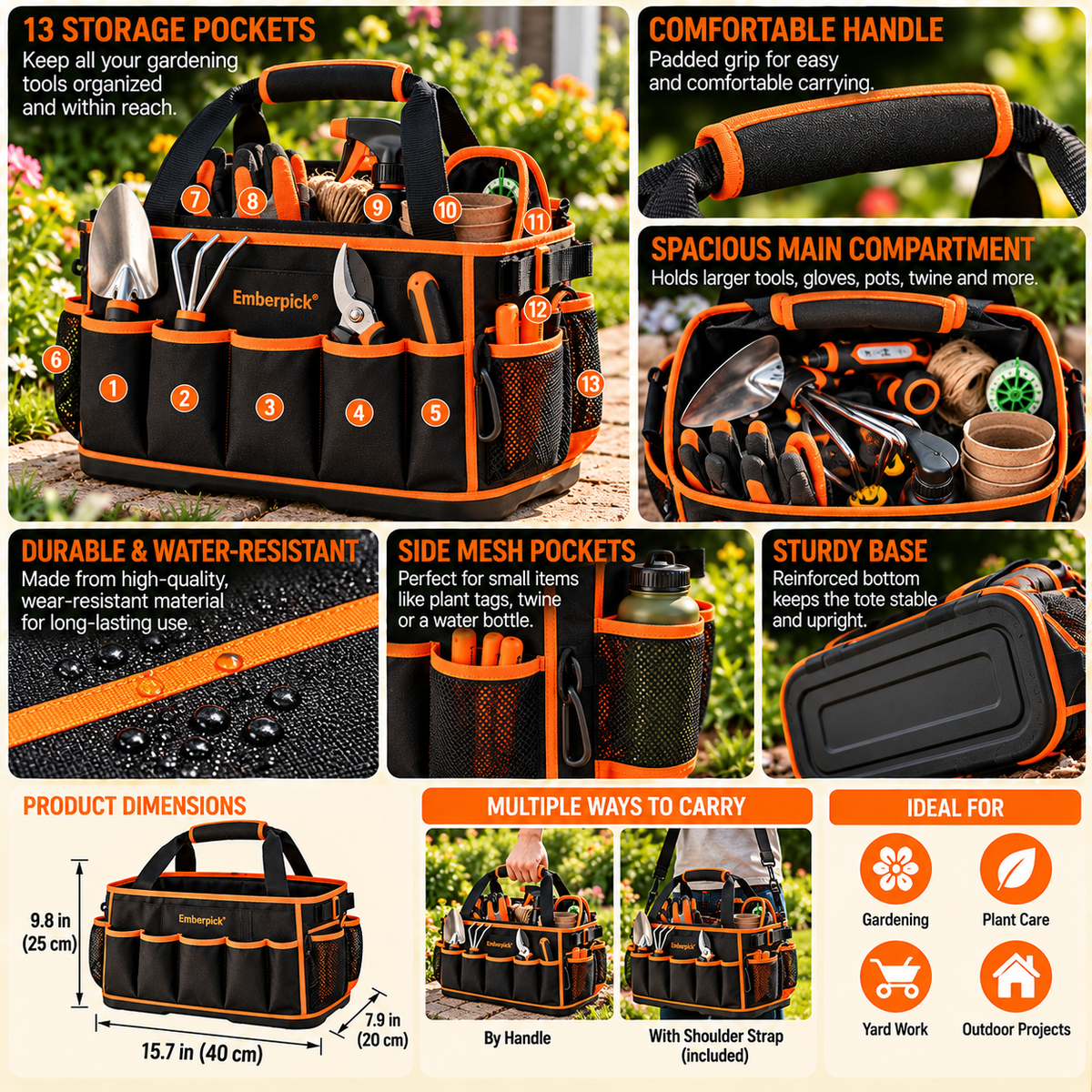 Emberpick® YardMate Garden Tool Tote