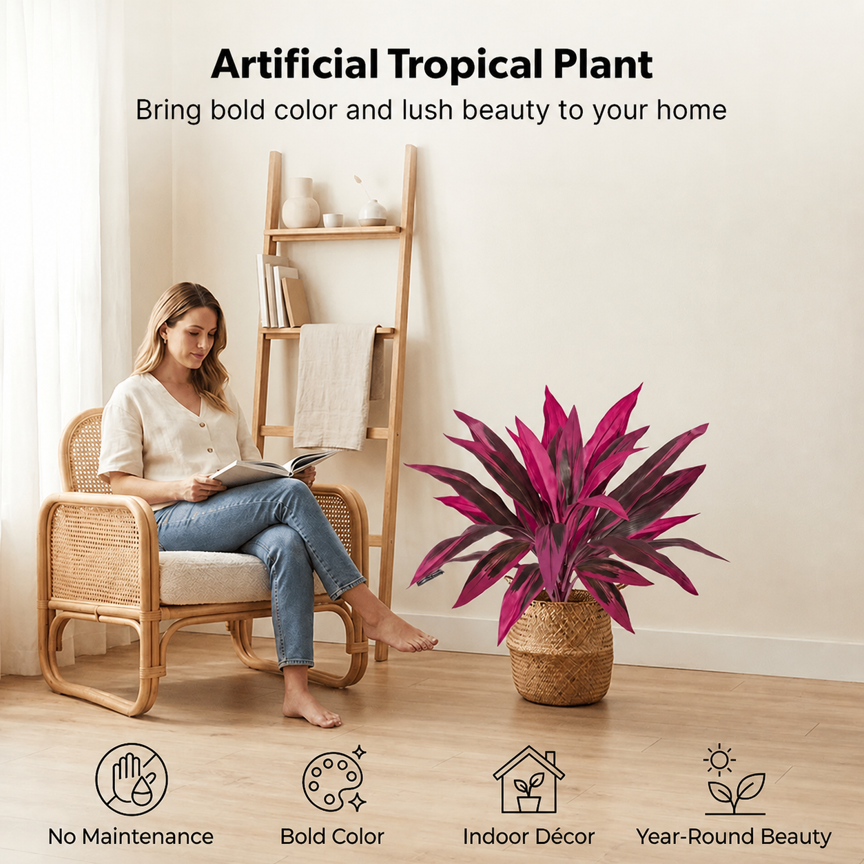 🎁  Last Day 50% OFF - Artificial Boston Fern & Dragon's Blood Tree Plants