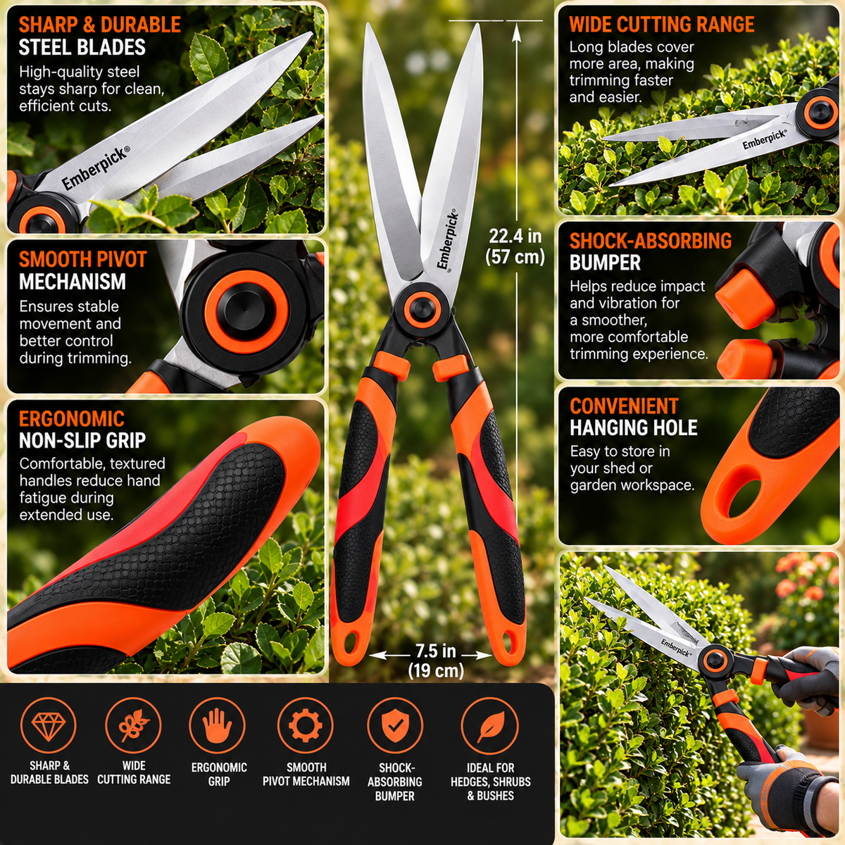 Emberpick® TrimEdge Hedge Shears