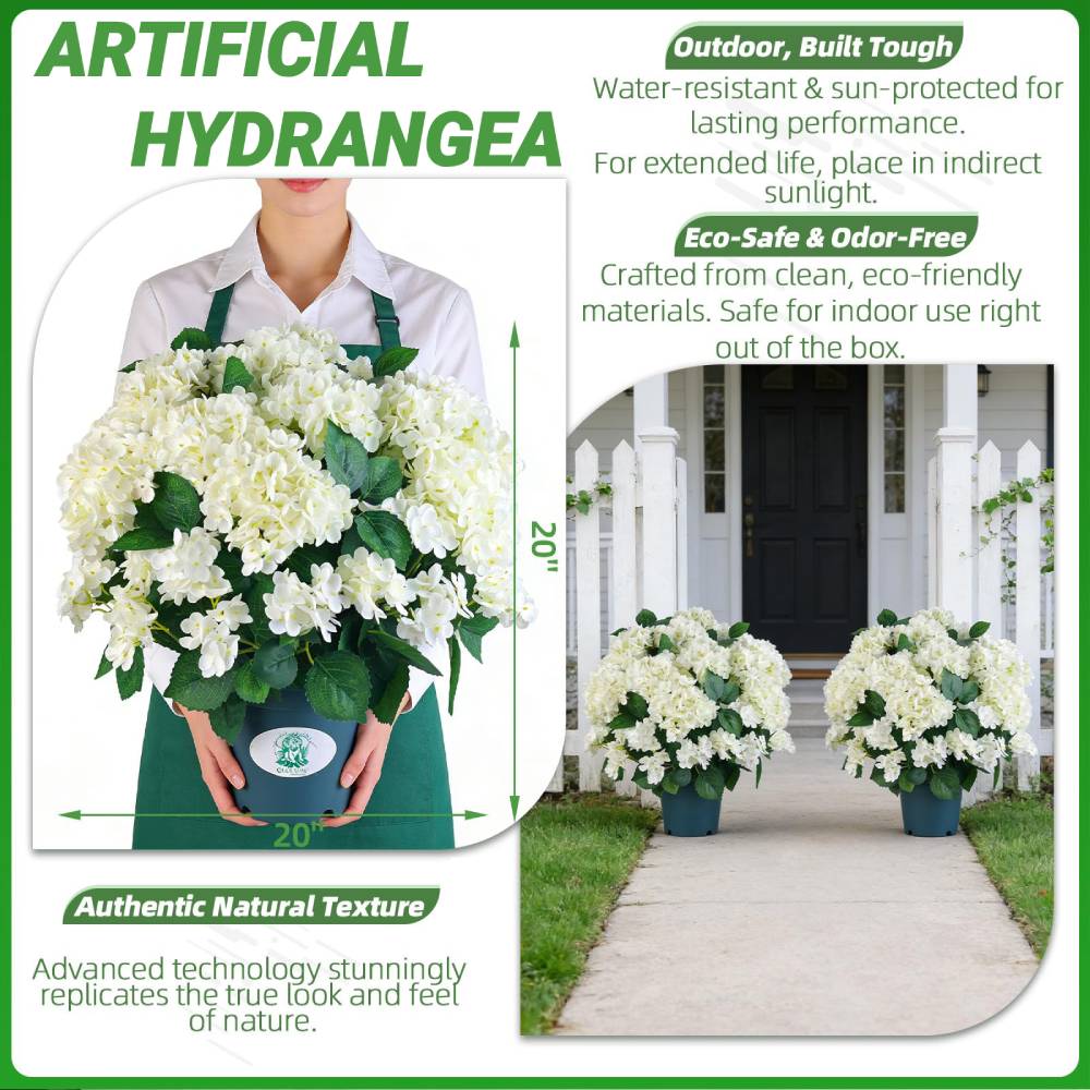 🔥Last Day 50% OFF🔥Artificial Outdoor Hydrangea Flowers - UV resistant, Waterproof, Windproof